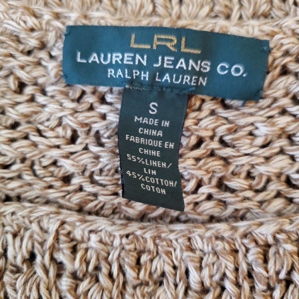 LRL Lauren Jean Co Sweater Womens Small Boat Neck Capsule Neutral Linen Cotton S - Picture 3 of 11